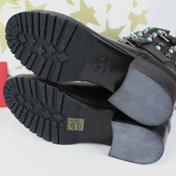 NEW Valentino Garavani Rockstud Ankle Booties – Studded Leather Moto Boot - Picture 15 of 16